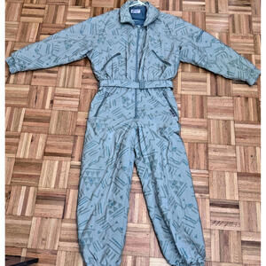 Foelser Women Ski Suit. Austrian, Vintage Size 54 (2XL-3XL). Geometric Blue